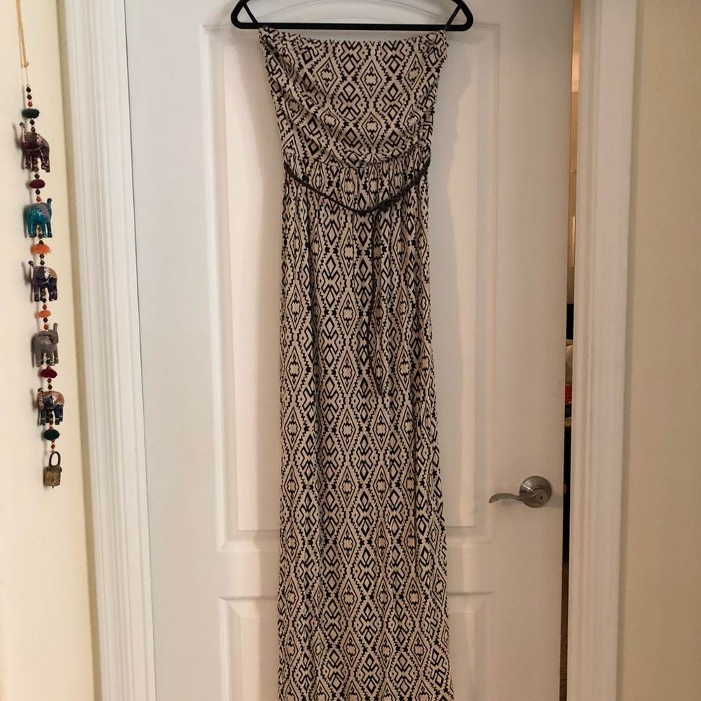 Strapless Tribal Maxi Dress